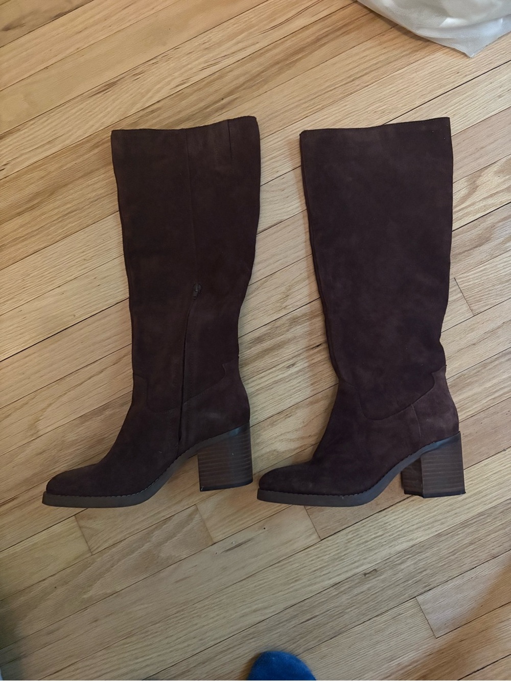Brown Suede Block Heel Boots